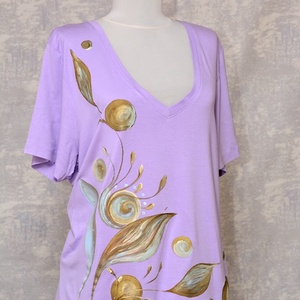 Tricou pictat, unicat, Joy Collection - îmbrăcăminte și modă - haine damă - tricou și top de damă - Artynos.ro