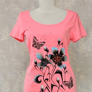 Tricou pictat, Joy Collection, Imbracaminte si moda, Haine dama, Tricou si top de dama, Pictura, ARTYNOS