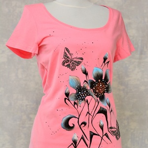 Tricou pictat, Joy Collection - îmbrăcăminte și modă - haine damă - tricou și top de damă - Artynos.ro