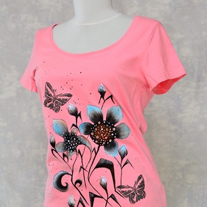 Tricou pictat, Joy Collection - îmbrăcăminte și modă - haine damă - tricou și top de damă - Artynos.ro