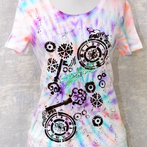 Tricou Tie and Dye, Libelule în timp, unicat - îmbrăcăminte și modă - haine damă - tricou și top de damă - Artynos.ro