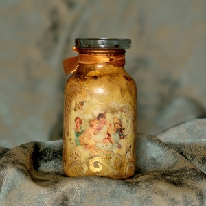 Borcan Ingeri, Casa & Stil de viata, Accesorii pentru echipamente de bucatarie, Instrumente de depozitare pentru bucatarie, Recipient pentru unt si borcane miere, Decoupage, transfer si tehnici servetel, ARTYNOS