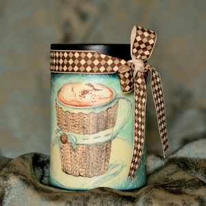 Borcan de depozitare: Coffee, Casa & Stil de viata, Accesorii pentru echipamente de bucatarie, Instrumente de depozitare pentru bucatarie, Recipient pentru unt si borcane miere, Decoupage, transfer si tehnici servetel, ARTYNOS