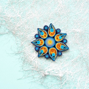 Brosa: Mandala/Floare, Bijuterii, Martisor, Arta de hartie, ARTYNOS