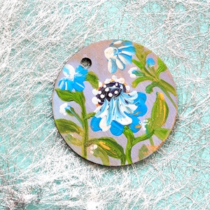 Pandantiv pictat, unicat - bijuterii - coliere - pandative - Artynos.ro