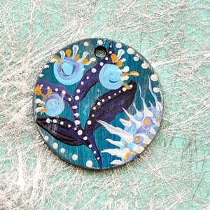 Pandantiv pictat, unicat - bijuterii - coliere - pandative - Artynos.ro