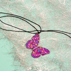 Pandantiv fluture, pictat manual, unicat, Bijuterii, Coliere, Pandative, , ARTYNOS