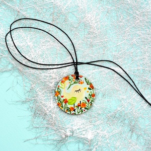 Pandantiv pictat, unicat, Bijuterii, Coliere, Pandative, Pictura, ARTYNOS