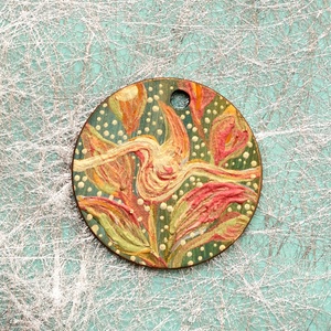 Pandantiv pictat, unicat - bijuterii - coliere - pandative - Artynos.ro