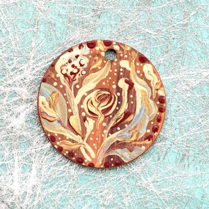 Pandantiv pictat, unicat - bijuterii - coliere - pandative - Artynos.ro