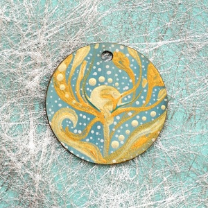 Pandantiv pictat, unicat - bijuterii - coliere - pandative - Artynos.ro