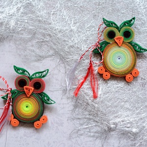 Brosa: Bufnita, Bijuterii, Martisor, Arta de hartie, ARTYNOS