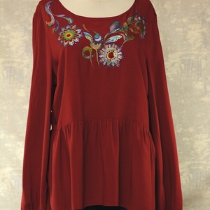 Bluza cu pictura florala, unicat, Imbracaminte si moda, Haine dama, Bluze dama, Pictura, ARTYNOS