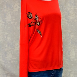 Bluza pictata, unicat - îmbrăcăminte și modă - haine damă - bluze damă - Artynos.ro