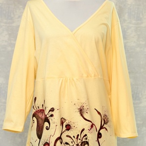 Bluza cu pictura florala, unicat, Imbracaminte si moda, Haine dama, Bluze dama, Pictura, ARTYNOS