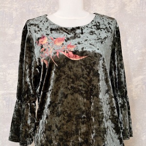 Bluza de catifea cu pictura abstracta, unicat, Imbracaminte si moda, Haine dama, Bluze dama, Pictura, ARTYNOS