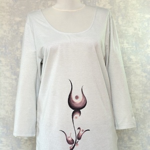 Bluza cu pictura florala, unicat, Imbracaminte si moda, Haine dama, Bluze dama, Pictura, ARTYNOS