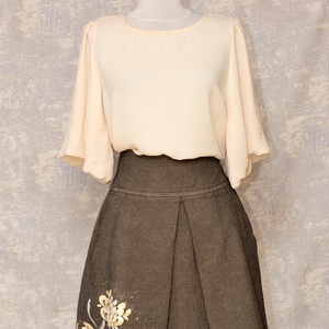 Fusta cu pictura florala, unicat, Imbracaminte si moda, Haine dama, Fusta dama, Pictura, ARTYNOS