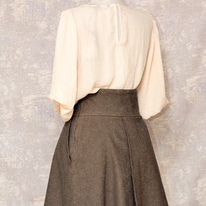 Fustă cu pictură florală, unicat - îmbrăcăminte și modă - haine damă - fustă damă - Artynos.ro