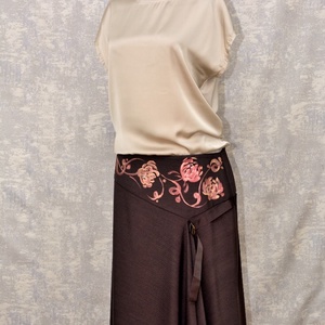 Fustă cu pictură florală, unicat - îmbrăcăminte și modă - haine damă - fustă damă - Artynos.ro