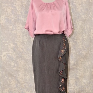 Fusta cu pictura florala, unicat, Imbracaminte si moda, Haine dama, Fusta dama, Pictura, ARTYNOS