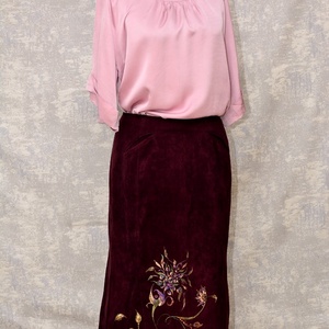 Fustă cu pictură florală, unicat - îmbrăcăminte și modă - haine damă - fustă damă - Artynos.ro