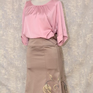 Fustă cu pictură florală, unicat - îmbrăcăminte și modă - haine damă - fustă damă - Artynos.ro