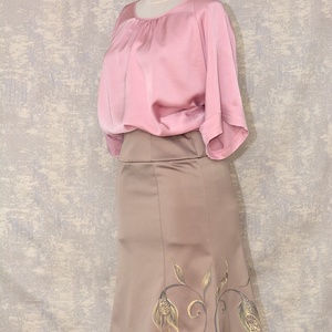 Fustă cu pictură florală, unicat - îmbrăcăminte și modă - haine damă - fustă damă - Artynos.ro