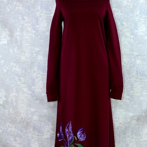 Rochie cu pictura florlala, unicat, Imbracaminte si moda, Haine dama, Rochie, dintr-o bucata, Pictura, ARTYNOS