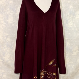 Rochie cu pictura florlala, unicat - Artynos.ro