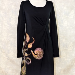 Rochie cu pictura florlala, unicat - Artynos.ro