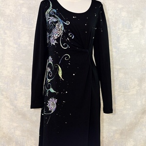 Rochie cu pictura florlala, unicat - Artynos.ro