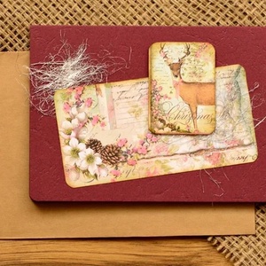 Felicitare: Vintage Christmas - crăciun - accesorii cadou de crăciun - felicitări de crăciun - Artynos.ro