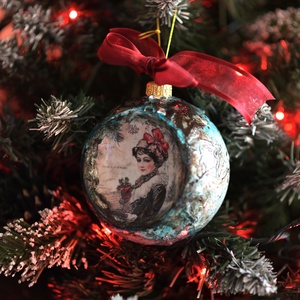 Glob concav : Vintage Christmas - crăciun - decorațiuni de crăciun de casă - globuri de crăciun - Artynos.ro