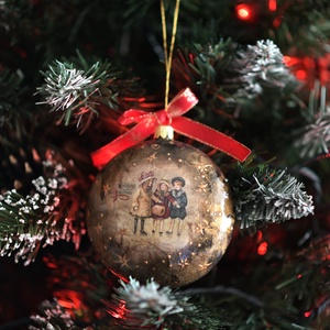Glob medalion, Vintage Christmas - crăciun - decorațiuni de crăciun de casă - globuri de crăciun - Artynos.ro