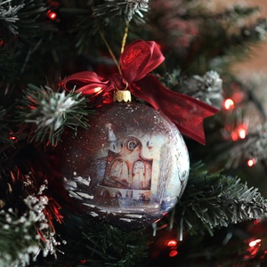 Glob medalion: Vintage Christmas - crăciun - decorațiuni de crăciun de casă - globuri de crăciun - Artynos.ro