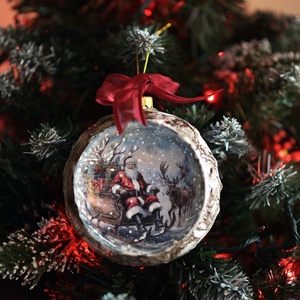 Glob concav : Vintage Christmas - crăciun - decorațiuni de crăciun de casă - globuri de crăciun - Artynos.ro