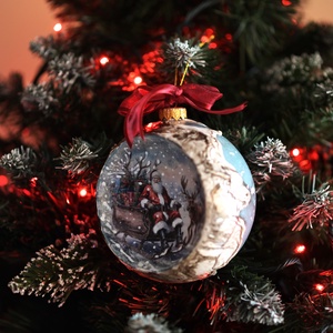 Glob concav : Vintage Christmas - crăciun - decorațiuni de crăciun de casă - globuri de crăciun - Artynos.ro