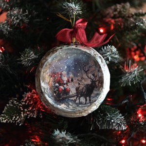 Glob concav : Vintage Christmas - crăciun - decorațiuni de crăciun de casă - globuri de crăciun - Artynos.ro