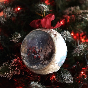 Glob concav : Vintage Christmas - crăciun - decorațiuni de crăciun de casă - globuri de crăciun - Artynos.ro