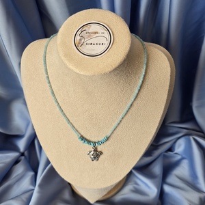 Colier din margele albastre  - bijuterii - coliere - coliere din mărgele - Artynos.ro