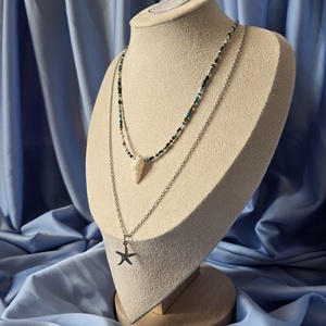 Colier din margele si lanț inoxidabil  - bijuterii - coliere - coliere din mărgele - Artynos.ro