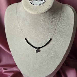 Colier pe fir transparent si margele negre - Artynos.ro
