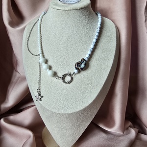 Colier sin margele albe mate, Bijuterii, Coliere, Coliere din margele, Confectionarea bijuteriilor, ARTYNOS