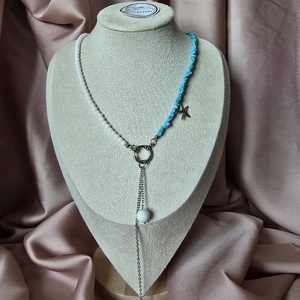 Colier din margele albe si turcoaz, Bijuterii, Coliere, Coliere din margele, Confectionarea bijuteriilor, ARTYNOS