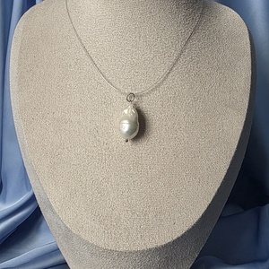 Colier cu fir transparent si perla baroca, Bijuterii, Coliere, Coliere din margele, Confectionarea bijuteriilor, ARTYNOS