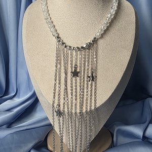 Colier din mărgele de cuarț spart și accesorii din oțel inoxidabil. - bijuterii - coliere - coliere din mărgele - Artynos.ro