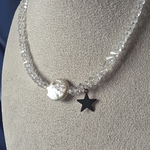 Colier din margele transparente si perla de cultura - accessorii și unelte - mărgea, componente de bijuterii - perlă adevărată - Artynos.ro