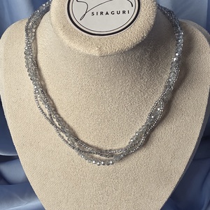 Colier elegant cu margele gri - bijuterii - coliere - coliere din mărgele - Artynos.ro