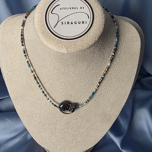 Colier de vară cu pandantiv scoică de ceramică - bijuterii - coliere - coliere din mărgele - Artynos.ro